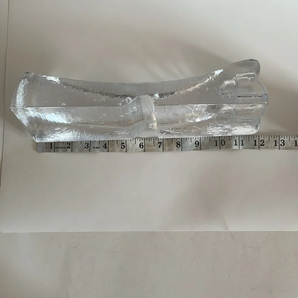 Kosta Boda Clear Glass Ice Candlestick Holder 12”